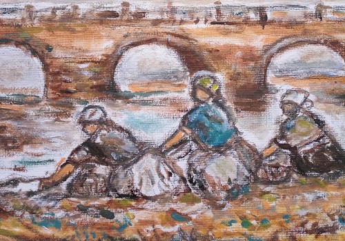 Peinture huile vintage - huile,