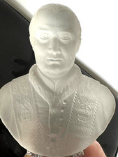 Buste pape PIE IX cristal de Baccarat socle en bronze doré armoirie XIXème s.