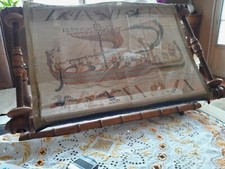 Métier Canevas  en Bambou  Art Nouveau fin XIX -ème, début XX -ème