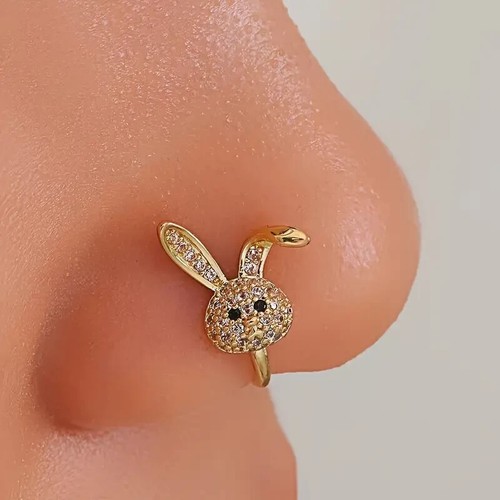 Faux piercing lapin - faux, zircon