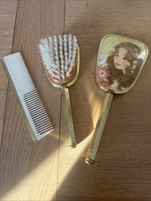 Ancien Petit Nécessaire à Coiffure - Miroir Brosse Et Peigne
