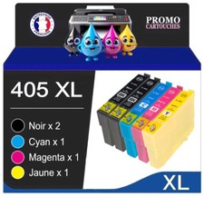 Lot de 5 cartouches d'encre compatibles Epson 405 405XL T405 XL - Série Valise