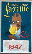 CARTON ANCIEN ART DÉCO PUB CALENDRIER ARMAGNAC LAFFITE MARTIN CIRCA 1930