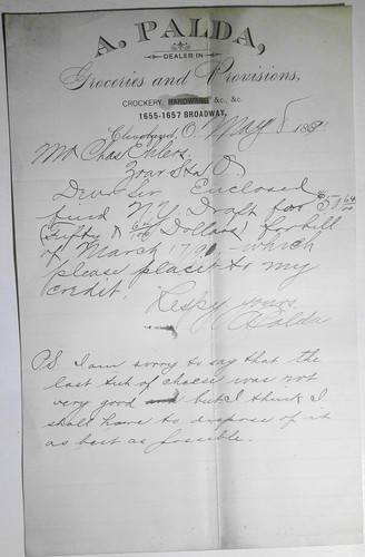 1891 lettre palda cleveland - 1891,
