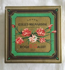 Ancienne Boîte À  Savon Roger & Gallet Paris France Œillet-Mignardise Carnation
