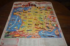 CARTE DE FRANCE BISCOTTES PRIOR SIMCA VESPA VELOSOLEX aronde 2cv dauphine 1957