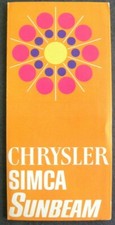 Brochure  SIMCA . CHRYSLER . SUNBEAM Suisse de 1970