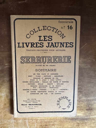 Serrurerie les livres jaunes - serrurerie,,