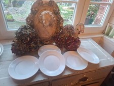 5 assiettes blanches en