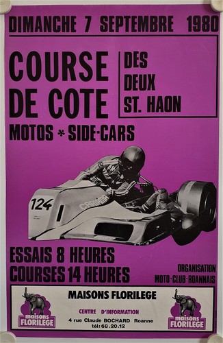 Affiche moto course - course, cote
