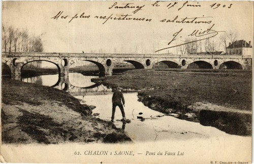 Cpa chalon sur saone pont - sur,