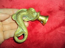 Rare ancienne poignée de porte bronze poisson dauphin collection zoomorphe