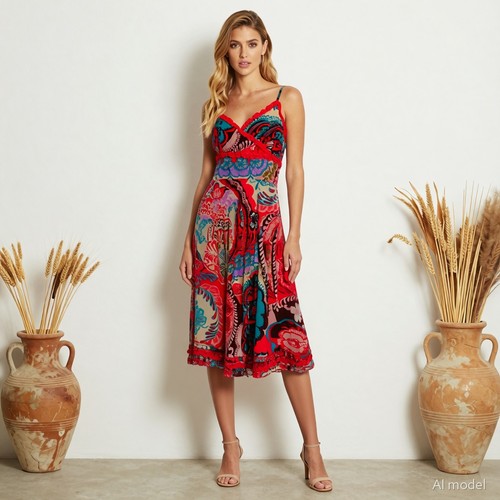 Boho hippie robe midi - hippie,