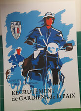 POLICE NATIONAL RECRUTEMENT - MOTO MOTARD -  AFFICHE POSTER