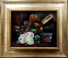 superbe tableau huile sur bois