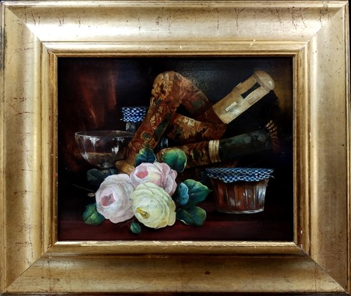 Superbe tableau huile - huile, bois