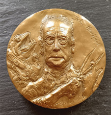 Rare médaille bronze portrait de John heartfield par RONALD SEARLE