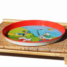 Ancien plateau en métal Donald et ses neveux Walt Disney Productions