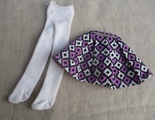 JUPE griffée Gégé POUPEE DOLLY GEGE et COLLANT BLANC