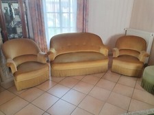 Ensemble canapé + 2 fauteuils crapaud style Louis Philippe du 19 ème siècle