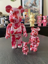 Bearbrick set de 3 Bape Pink Camouflage 100, 200, 400%