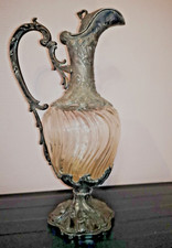 AIGUIERE En Verre VICTOR SAGLIER? ART Nouveau Style Rocaille. 1900 