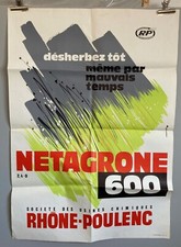 Affiche originale ancienne pour le désherbant Netragone 600 - Rhône-Poulenc