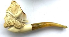PIPE ÉCUME DE MER HOMME BARBU AU CASQUE A CORNES & AIGLE SEAFOAM BLOWJOB EAGLE