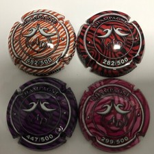 Série de 4 Capsules de champagne Albert De MILLY numérotées 500