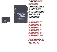 Micro SD Carte (8G) GPS EUROPE pour Autoradios ANDROID 5-6-7-8-9-10-11-12-13-14