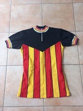 ANCIEN MAILLOT CYCLISME LAINE , TRICOT COULEUR DU RC LENS Modèle Jaques Anquetil