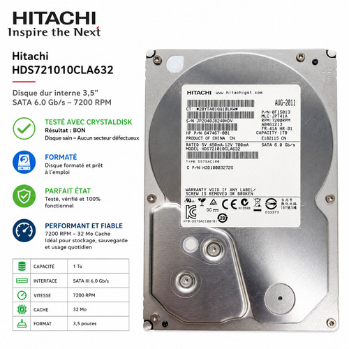 Hitachi 1to sata - hitachi, 3.5”