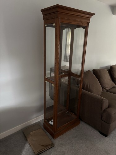Wood and glass armoire - wood,