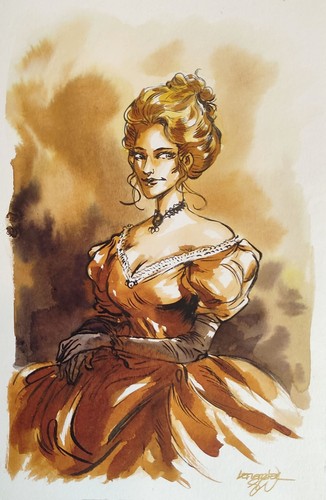 Peinture originale femme - a4,