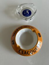 Vintage 2 Cendriers Publicitaires Clacquesin Calvados, Cristal 