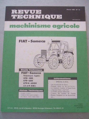 Revue technique tracteur fiat - technique,