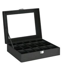 Coffret pour 10 montres Boîte à Montre Noir Boîtier Montre Coussinnets Bijoux