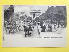 SUPERBE cpa PARIS Transport Circulation ATTELAGE VOITURE CALÈCHE Animations