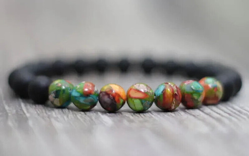 Bracelet perles jaspe - bracelet, de