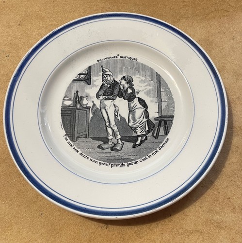Assiette parlante ancienne - , –