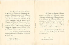 Saint Emilion et Monbazillac 1930. Faire-part Mariage De Vincens de-De Roquette