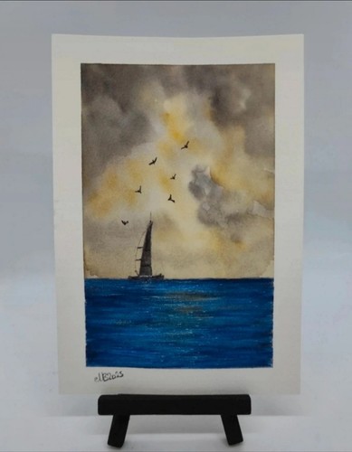 Lavis aquarelle paysage marin