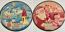 RARE PICTURE DISC 78 RPM 7" LUTIN Linette & Claude : Petit Papa Noël