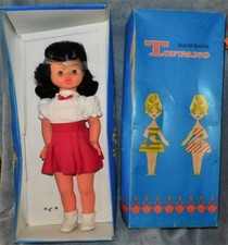 ANCIENNE GRANDE POUPEE TOFFANO LARA H 55cm + BOITE D'ORIGINE ITALIE . BON ETAT