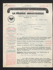 PARIS (XI°) ACCESSOIRES / TUYAUX Coudés de FUMEE "TOLERIE INDUSTRIELLE" en 1951