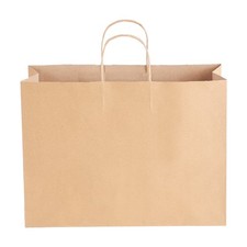 Sac Cadeau Papier Kraft avec Poignées Lot de 50 406 x 152 x 308 mm Marron