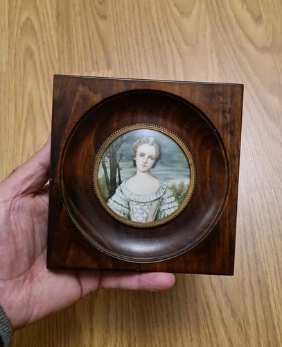 Ancien miniature portrait - miniature,