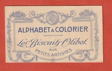 CHROMO - ALPHABET A COLORIER - LETTRE M - BISCUITS OLIBET AUX PETITS ARTISTES