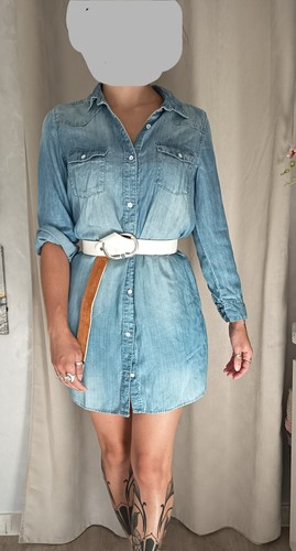 Robe chemise jean - chemise, bleu