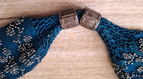 Aumônière ancienne bleu - aumônière,